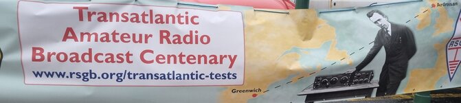 Transatlantic Amateur Radio Broadcast Centenary banner provided by the RSGB