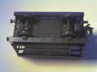 Underside of 'N-Guage' brake van. Everything gets weathered, including areas not seen when 'in service'
